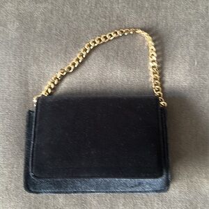 By Anthropologie blue suede bag with detachable strap